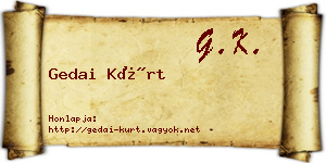 Gedai Kürt névjegykártya